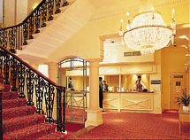 The dramatic lobby of the Grosvenor Kensington